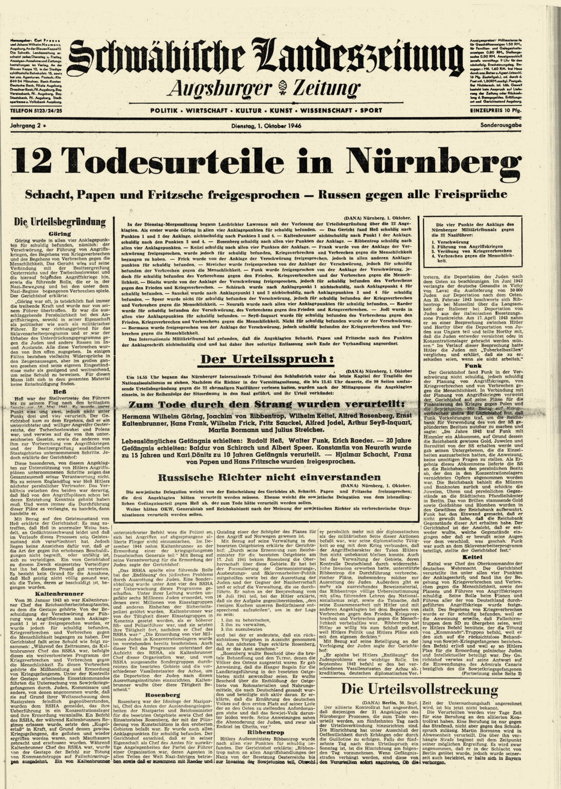 Augsburger Allgemeine 01.10.1946