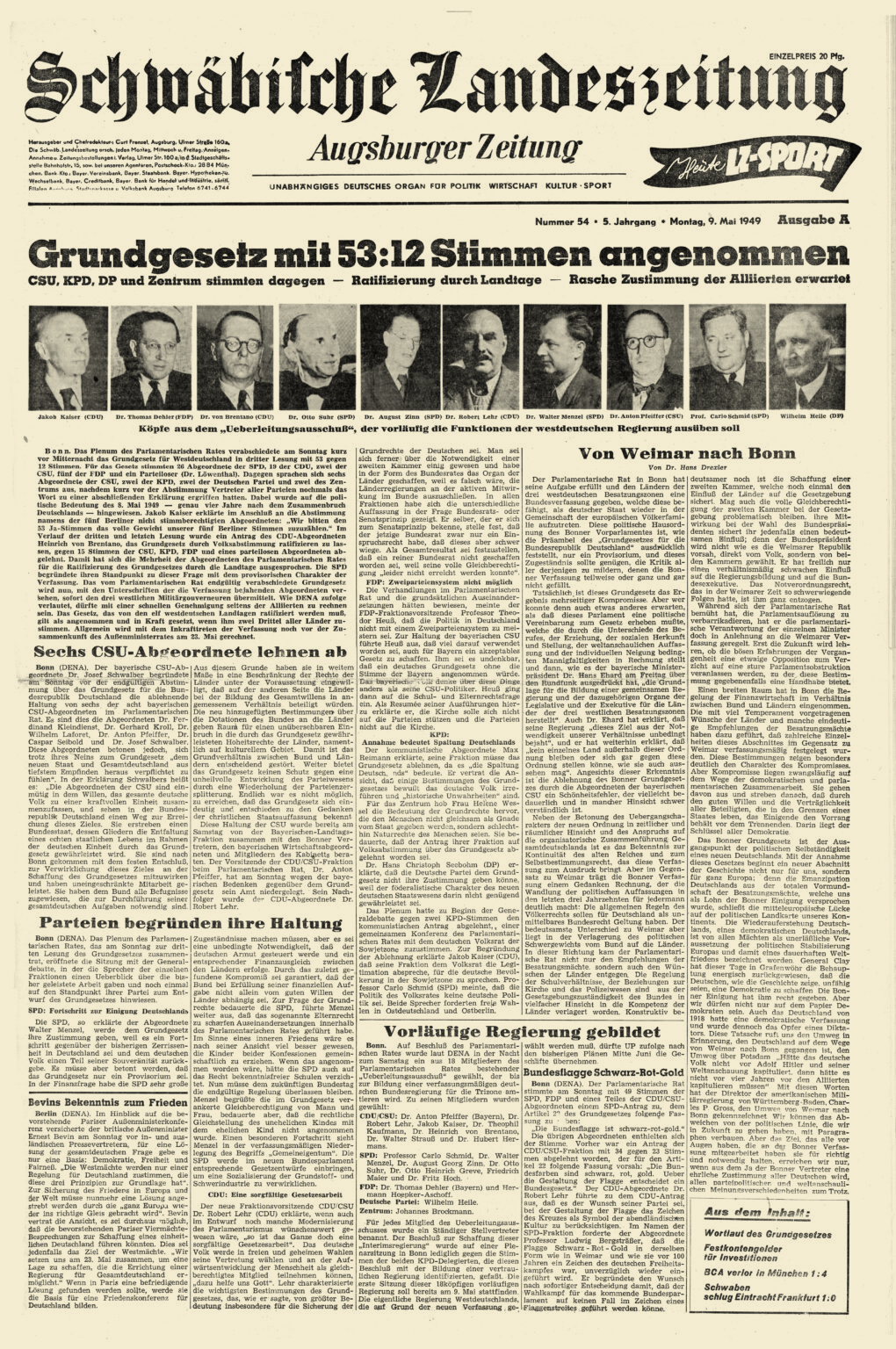 Augsburger Allgemeine 09.05.1949