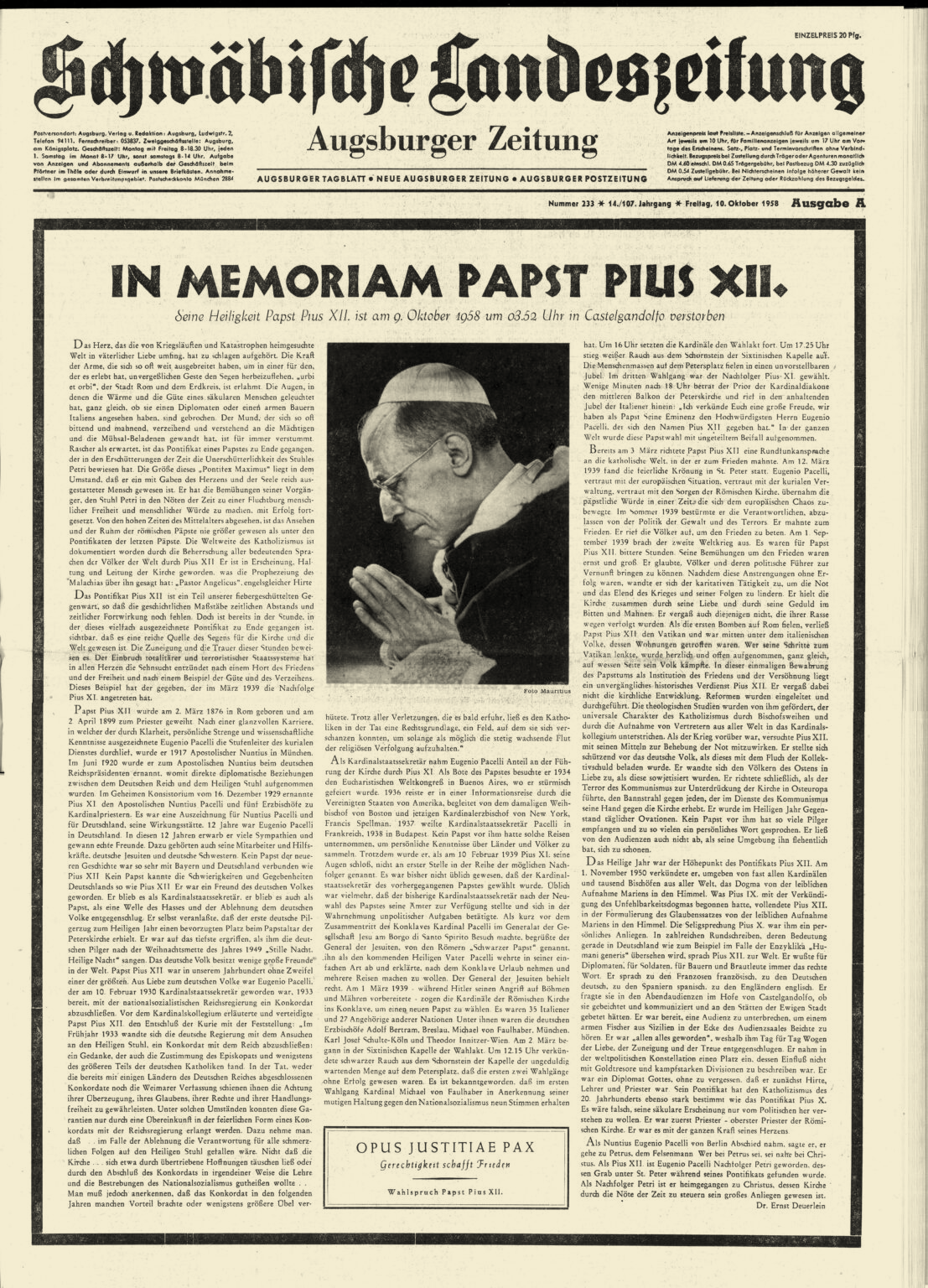 Augsburger Allgemeine 10.10.1958