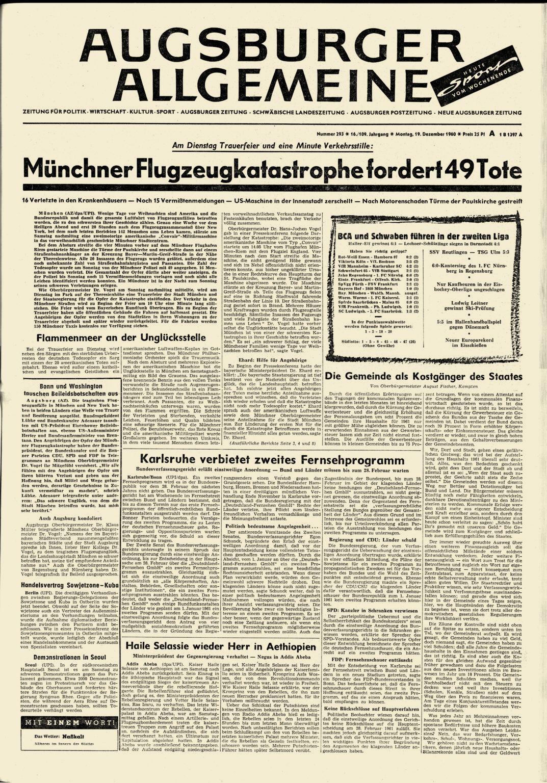 Augsburger Allgemeine 19.12.1960
