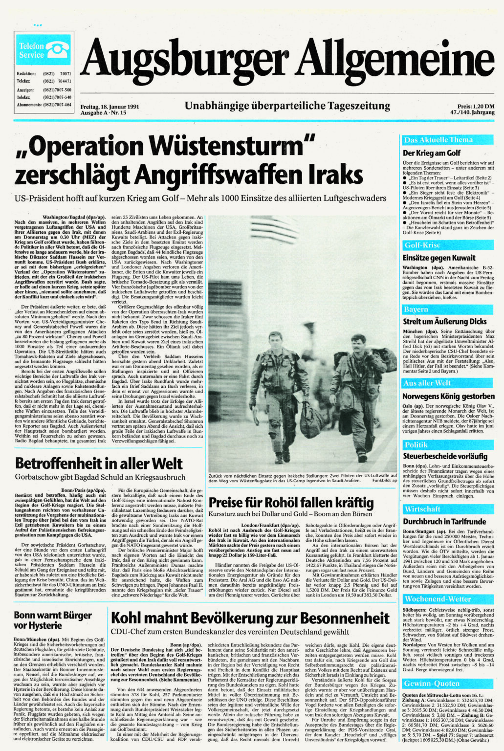 Augsburger Allgemeine 18.01.1991