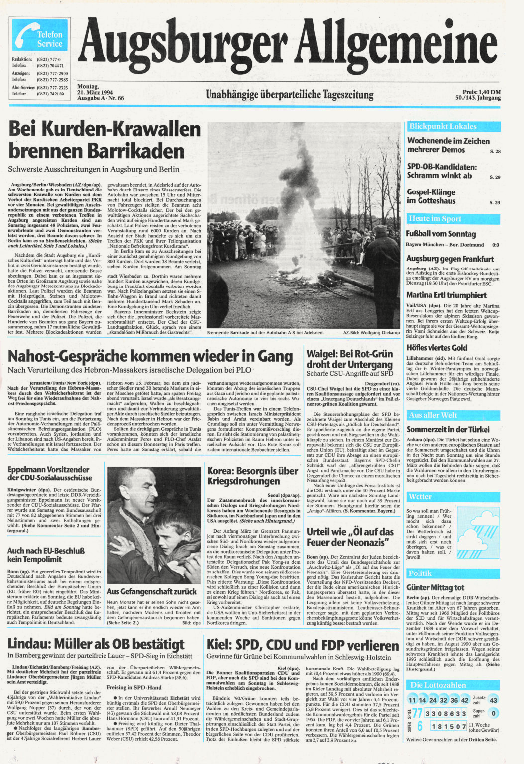 Augsburger Allgemeine 21.03.1994